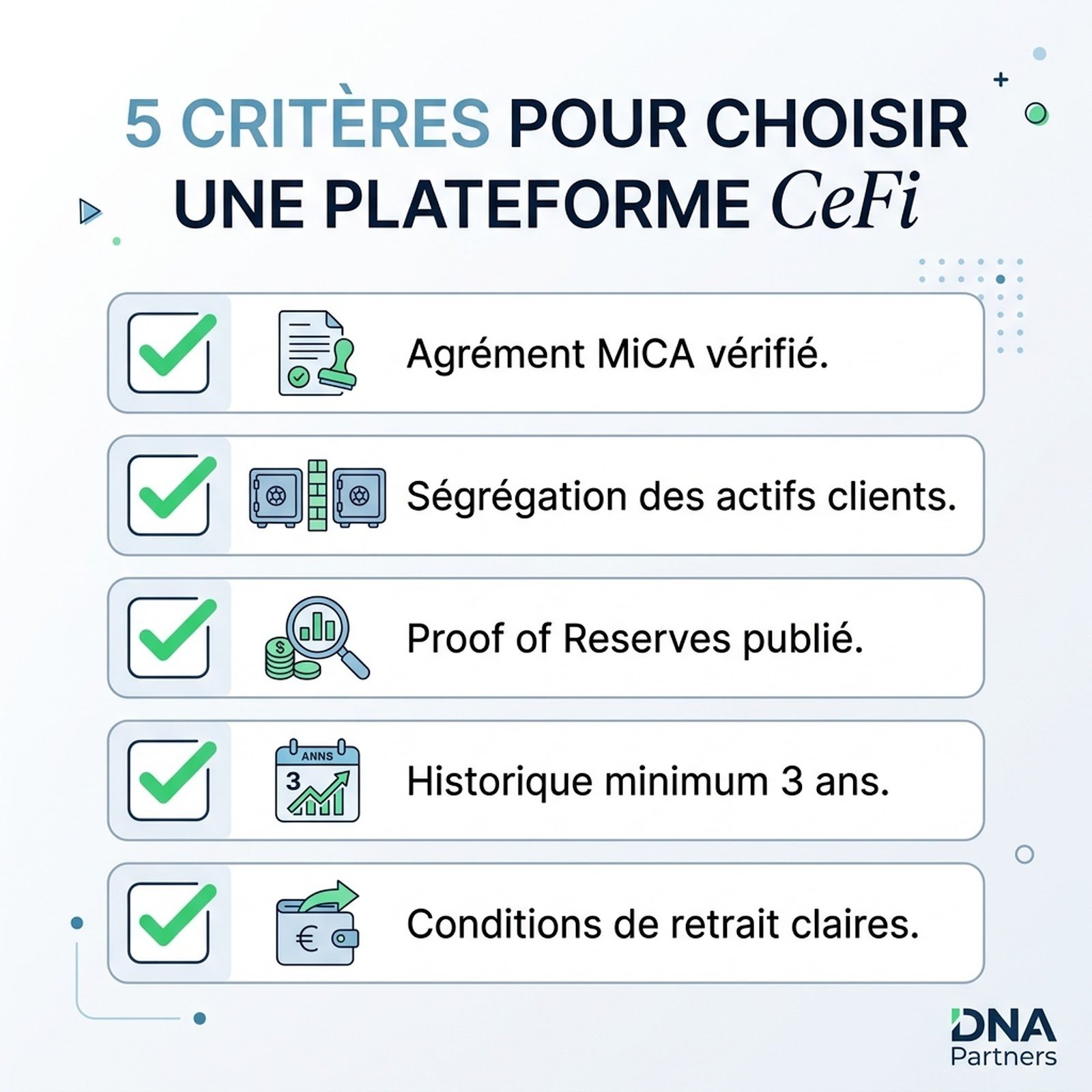 5 critères de selection CEfi